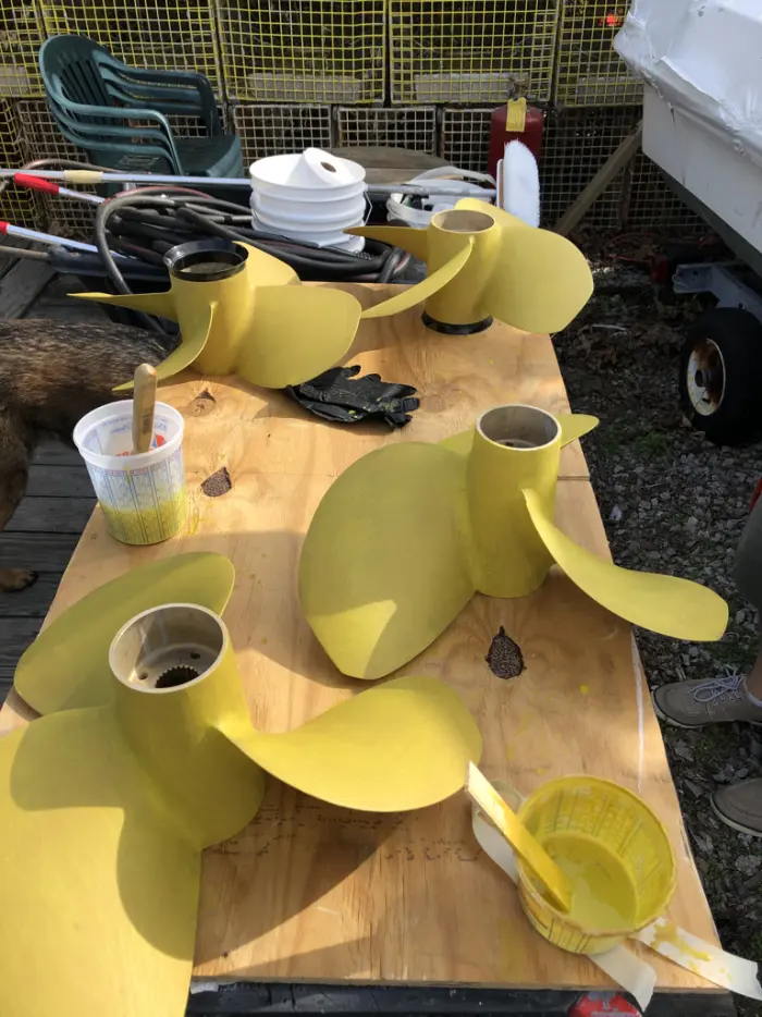 Propellers on a workbench